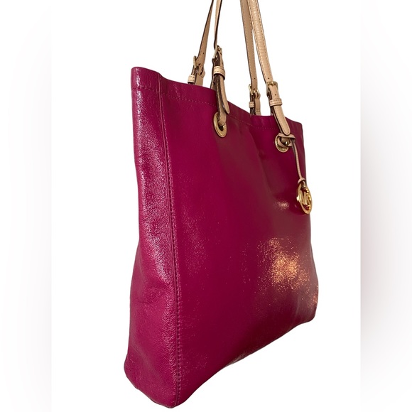 Beautiful eye catching fuscia pink patent leather tote. By Michael Kors. - Picture 2 of 14